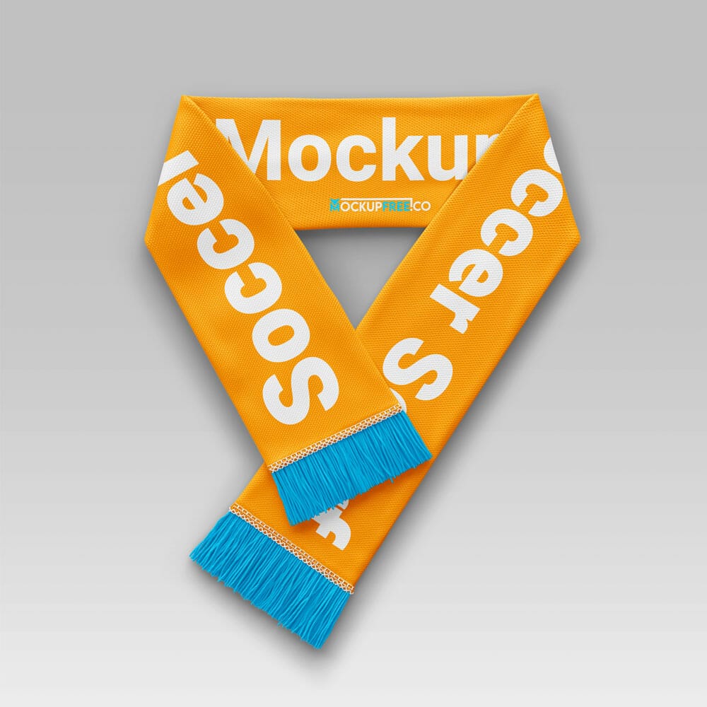 Free Soccer Scarf PSD Mockup Template