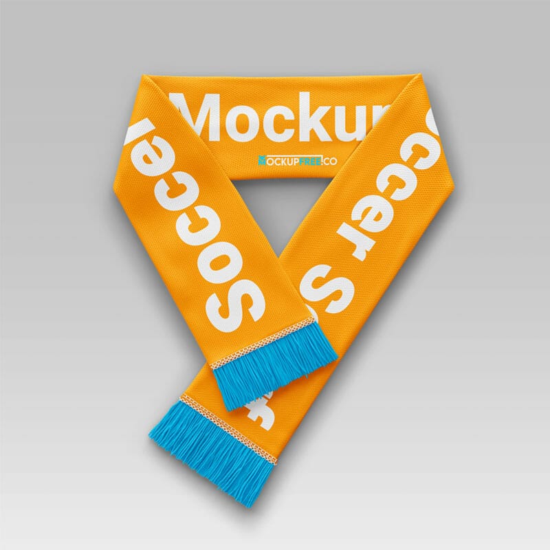 Free Soccer Scarf PSD Mockup Template