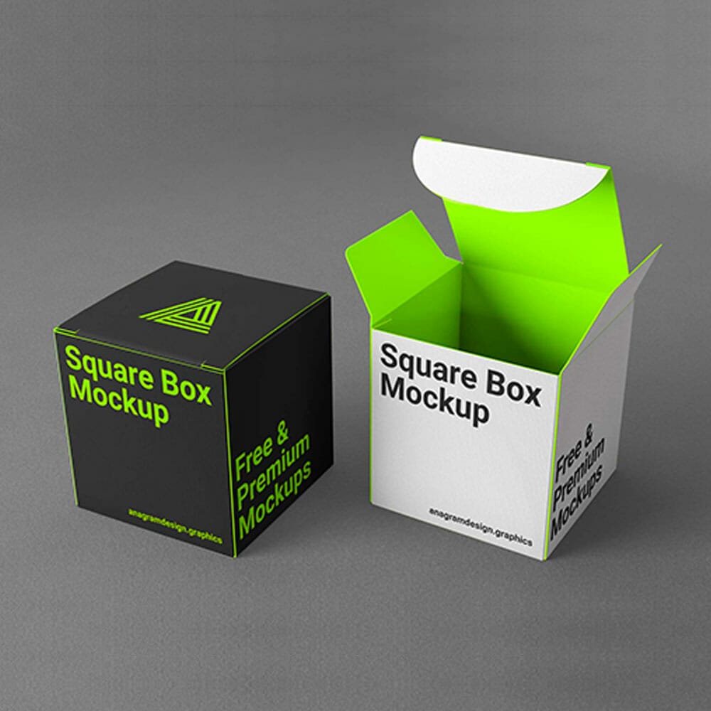 Free Square Box Mockup
