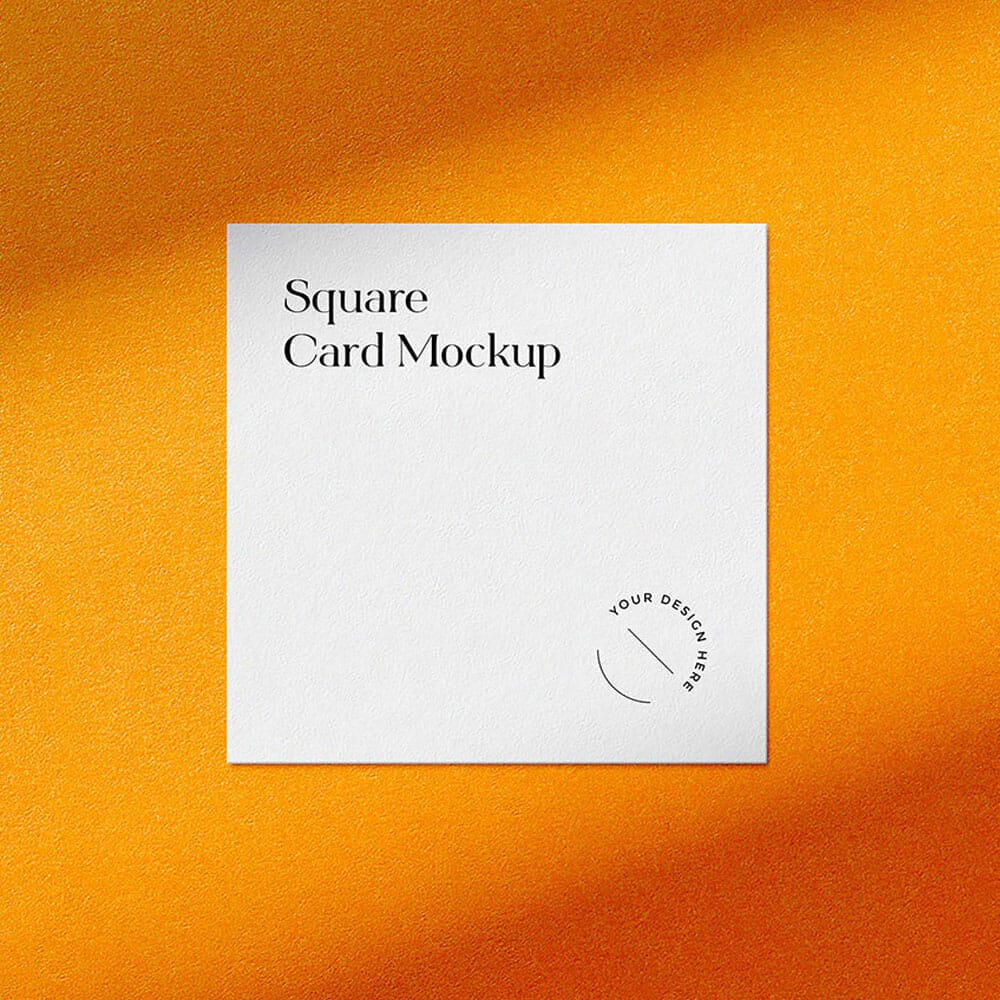 Free Square Business Card Mockup
