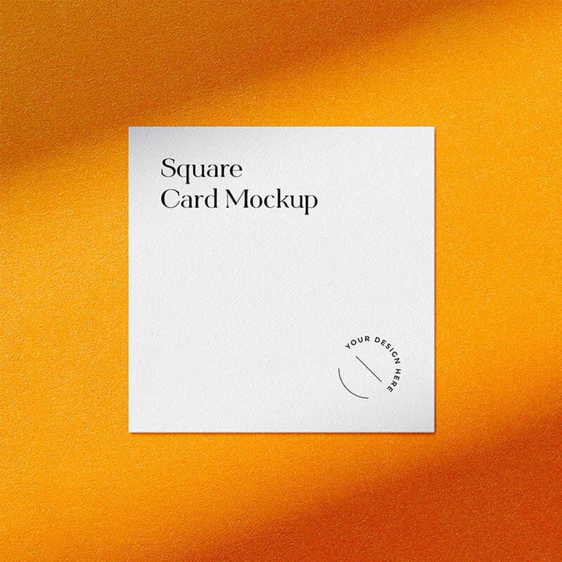 Free Square Business Card Mockup
