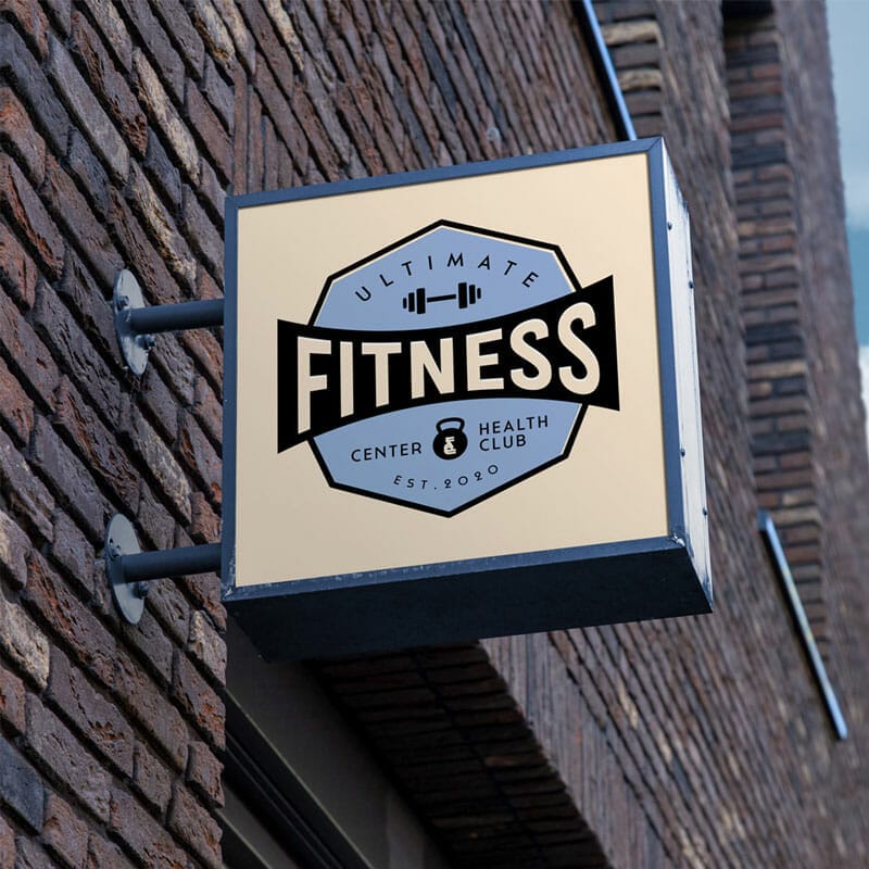 Free Square Signboard Mockup PSD