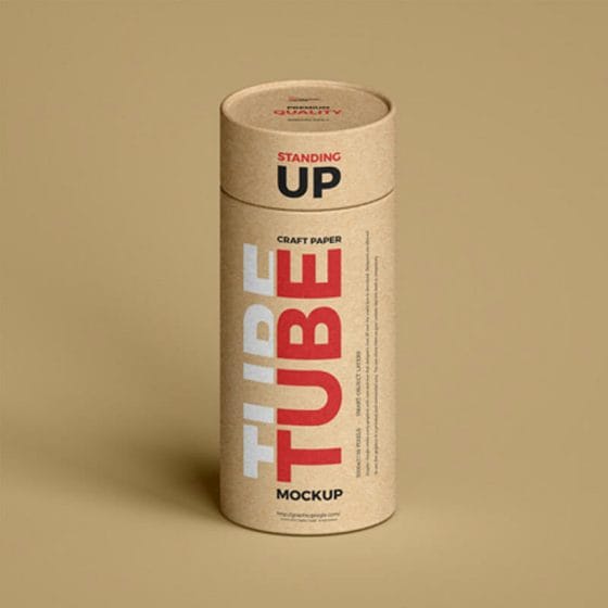 Free Standing Up Craft Paper Tube Mockup