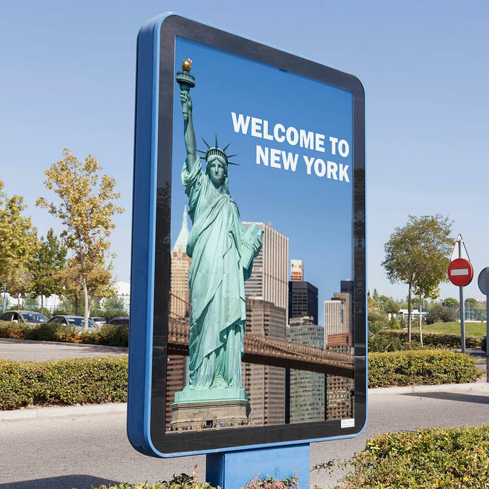 Free State Sign Mockup PSD Template