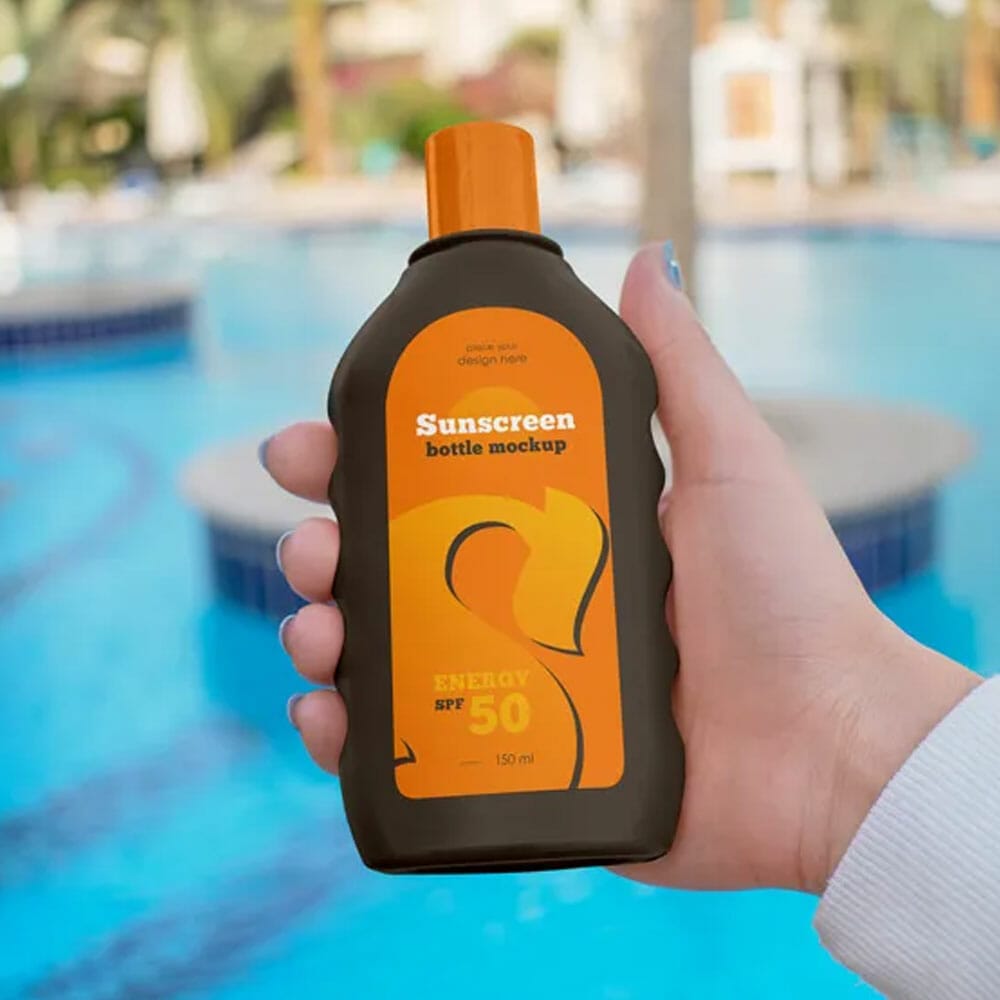 Free Sunscreen Bottle Mockup