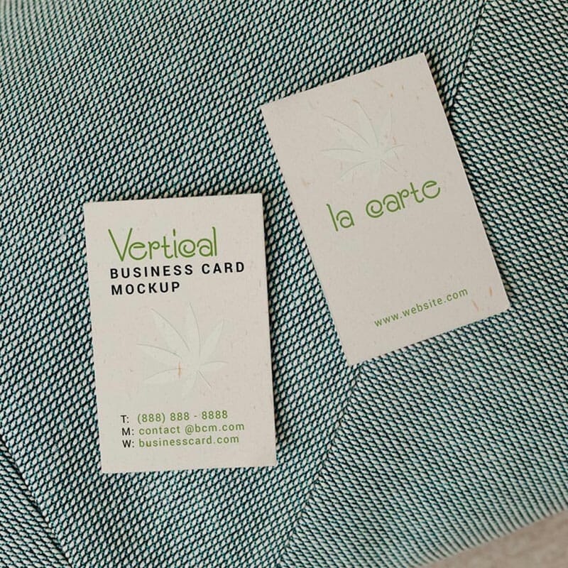 Free Textured Vertical Business Card Mockup PSD