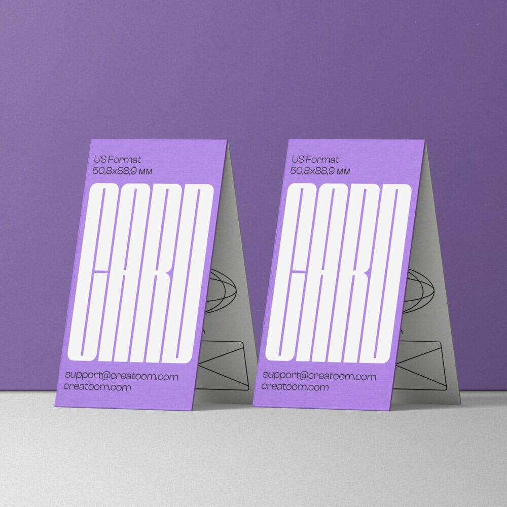 Free Two Business Card Mockups Front View
