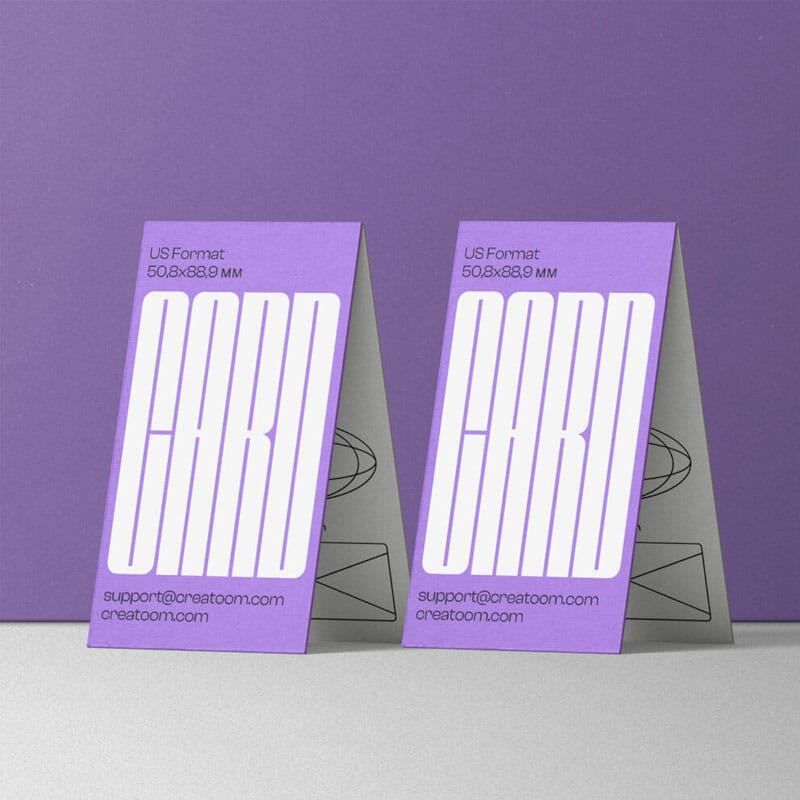Free Two Business Card Mockups Front View