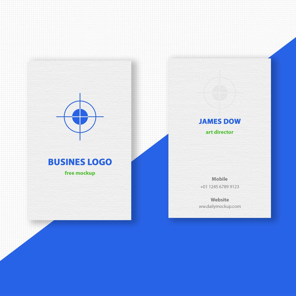 Free Vertical Business Card Mockup