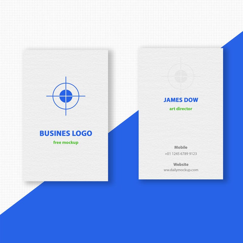 Free Vertical Business Card Mockup
