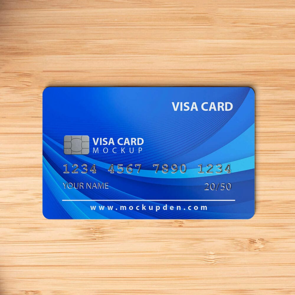 Free Visa Card Mockup PSD Template