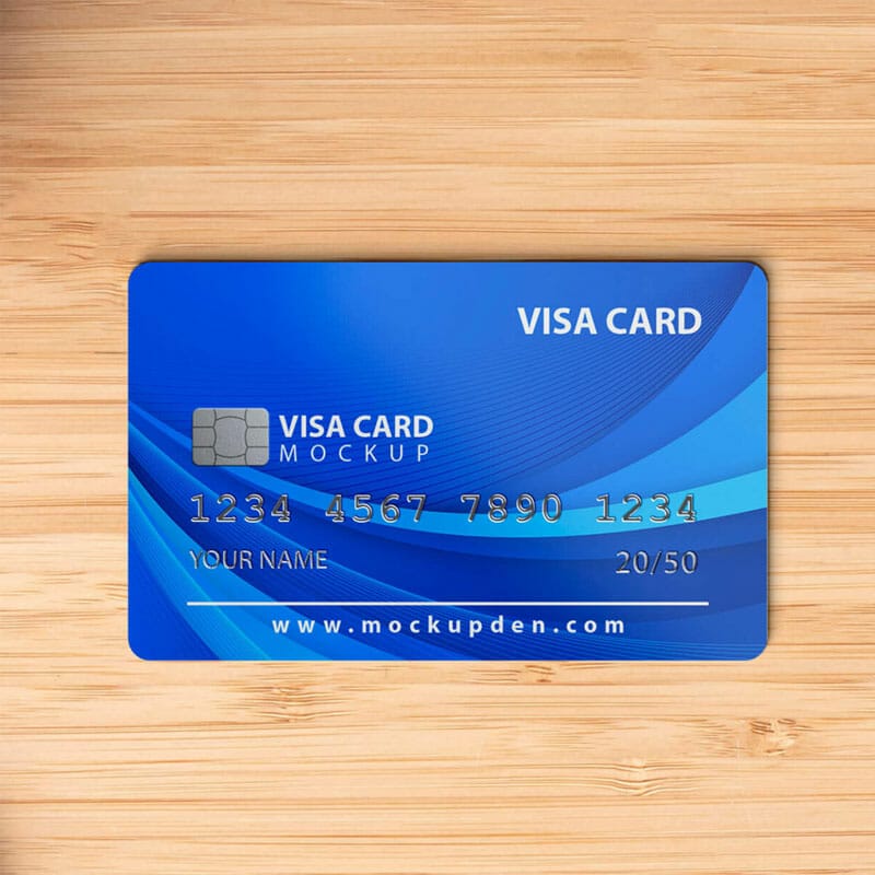 Free Visa Card Mockup PSD Template