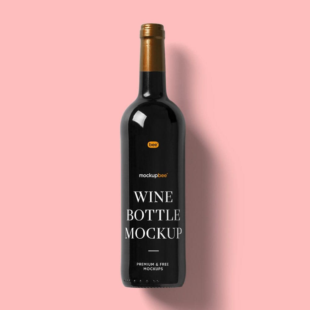 Free Wine Bottle Mockup
