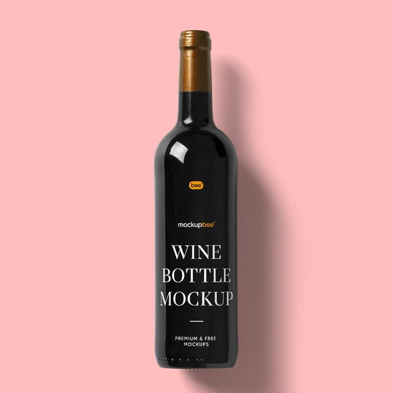 Free Wine Bottle Mockup