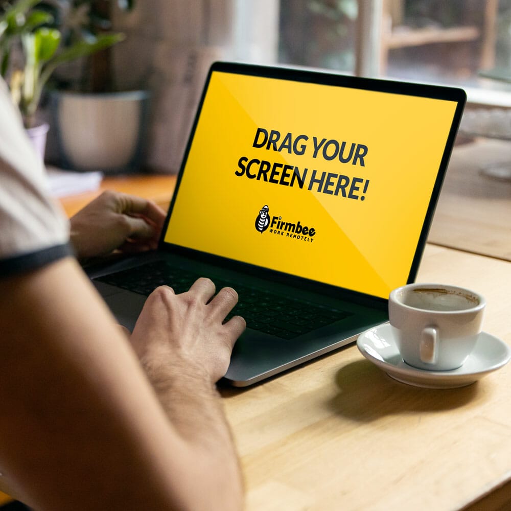 Man Works On Apple MacBook Pro In A Cafe Free Mockup