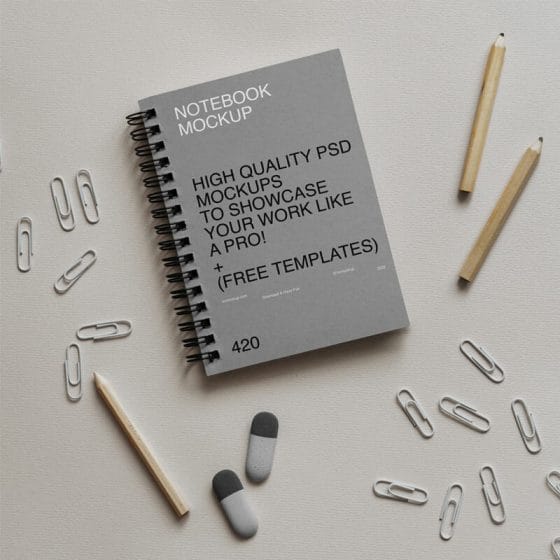 Simple Paper Notebook Mockup
