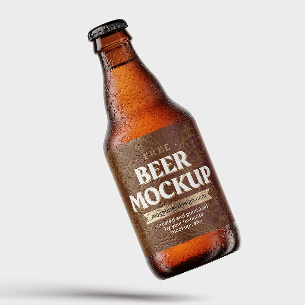 Small Beer Bottle Mockup