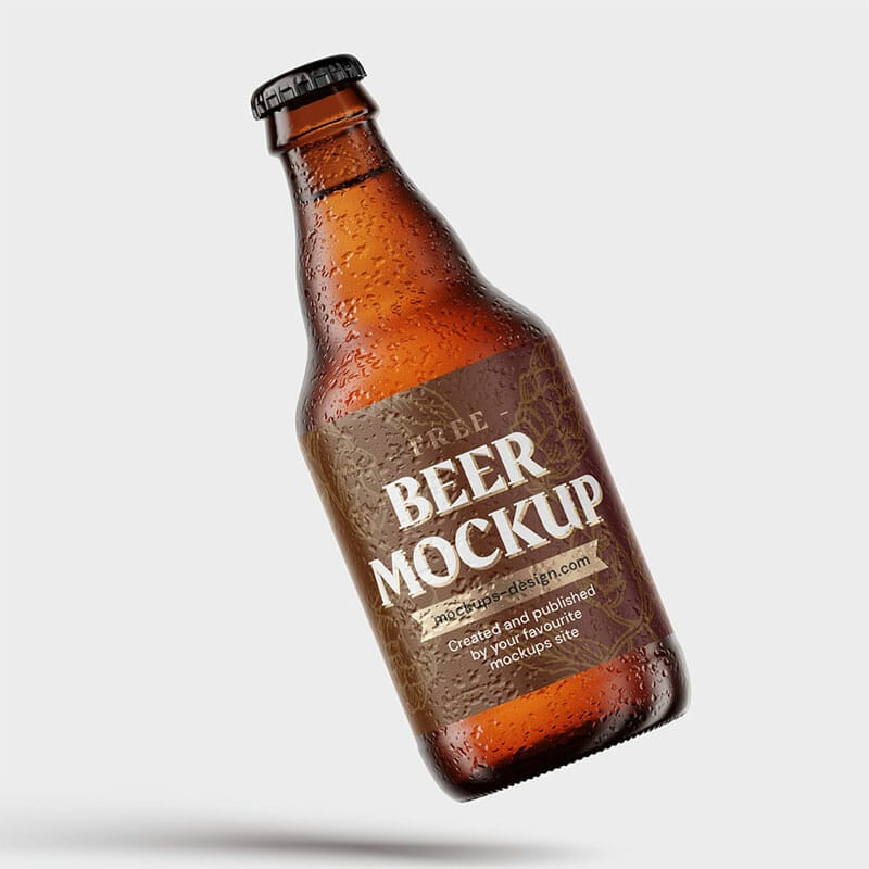 Small Beer Bottle Mockup