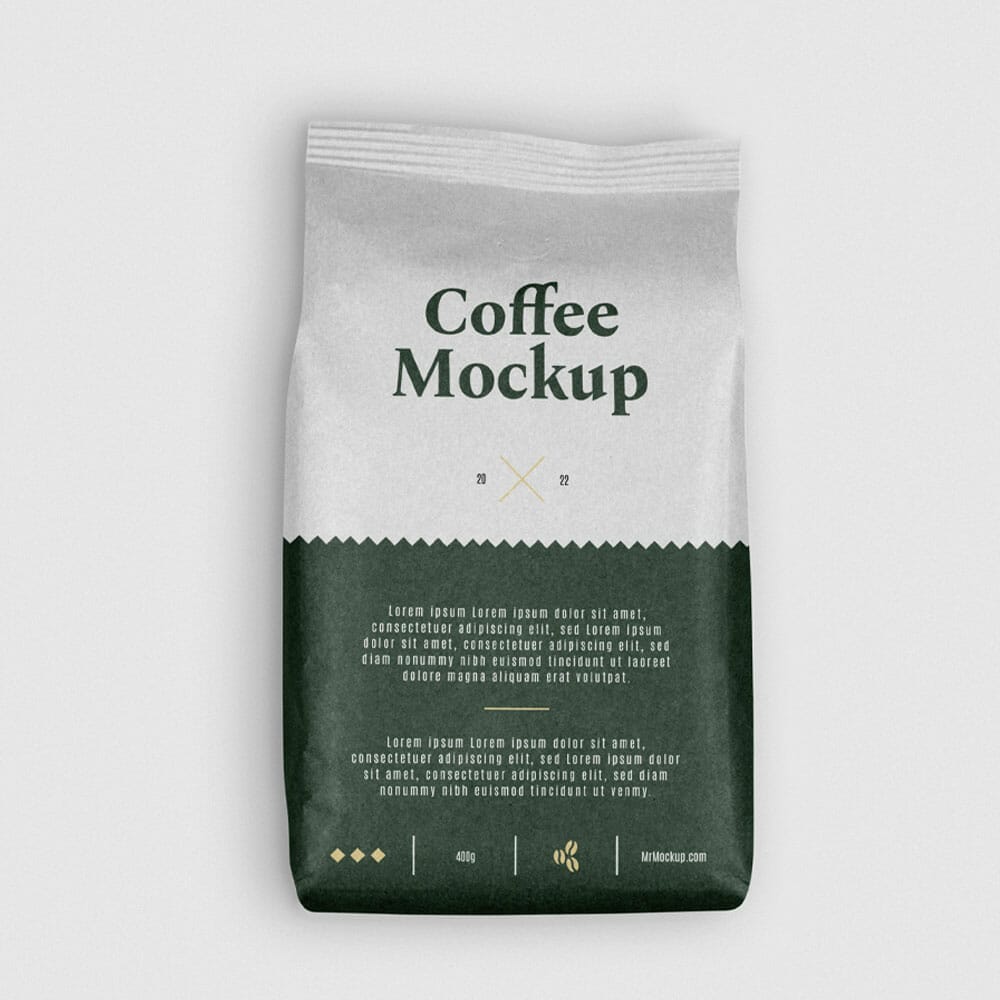 Small Paper Coffee Bag Mockup