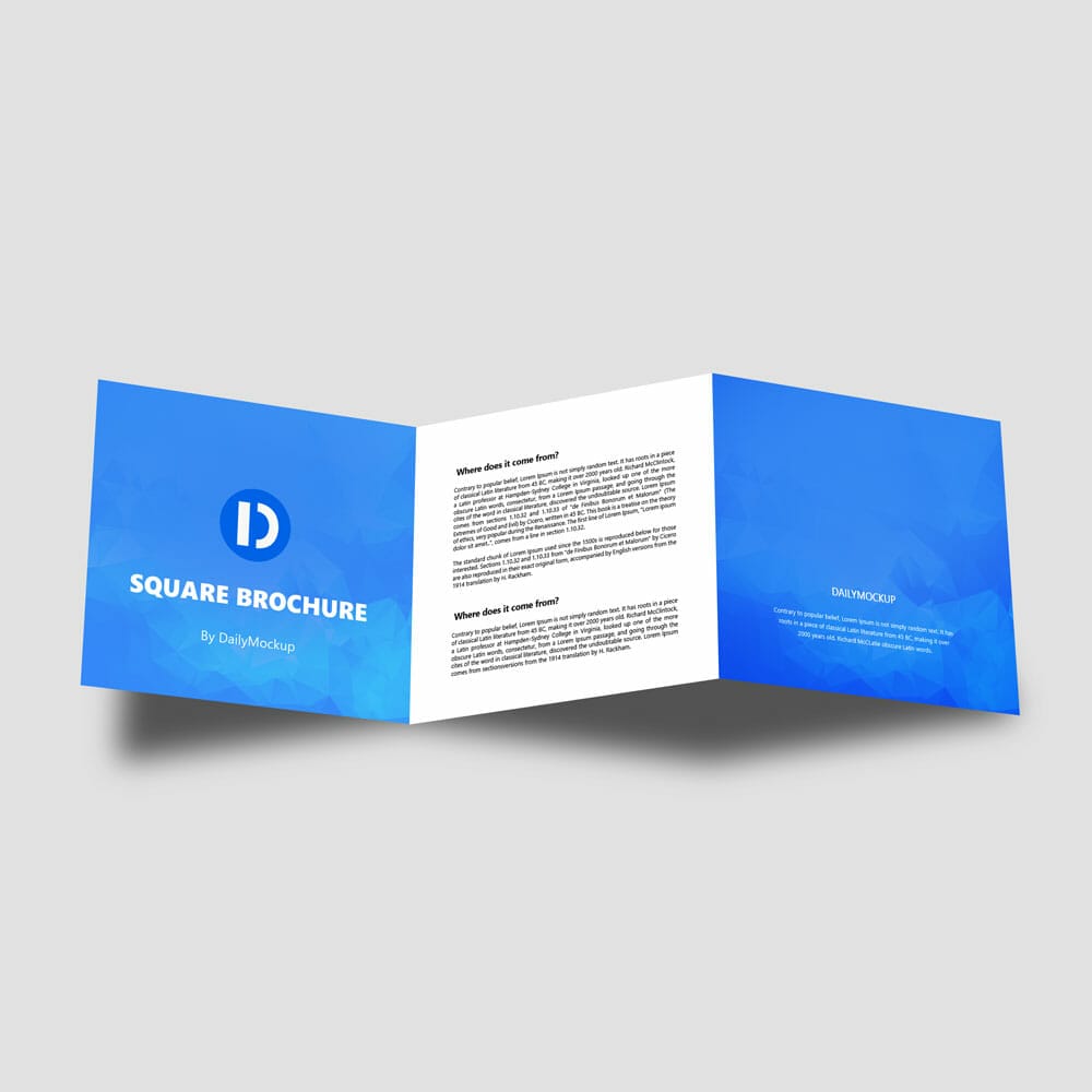 Square Brochure Mockup Free PSD