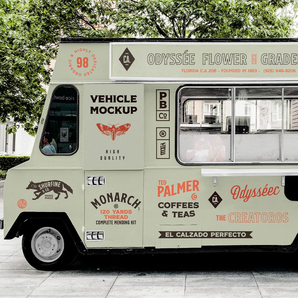 Vintage Vehicle PSD Mockup