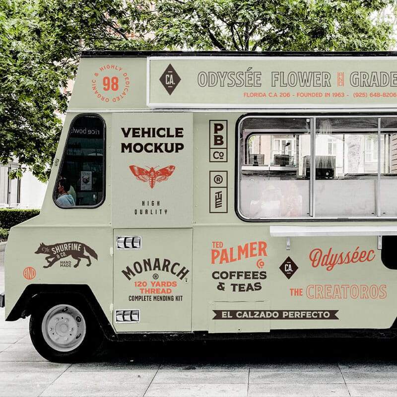 Vintage Vehicle PSD Mockup