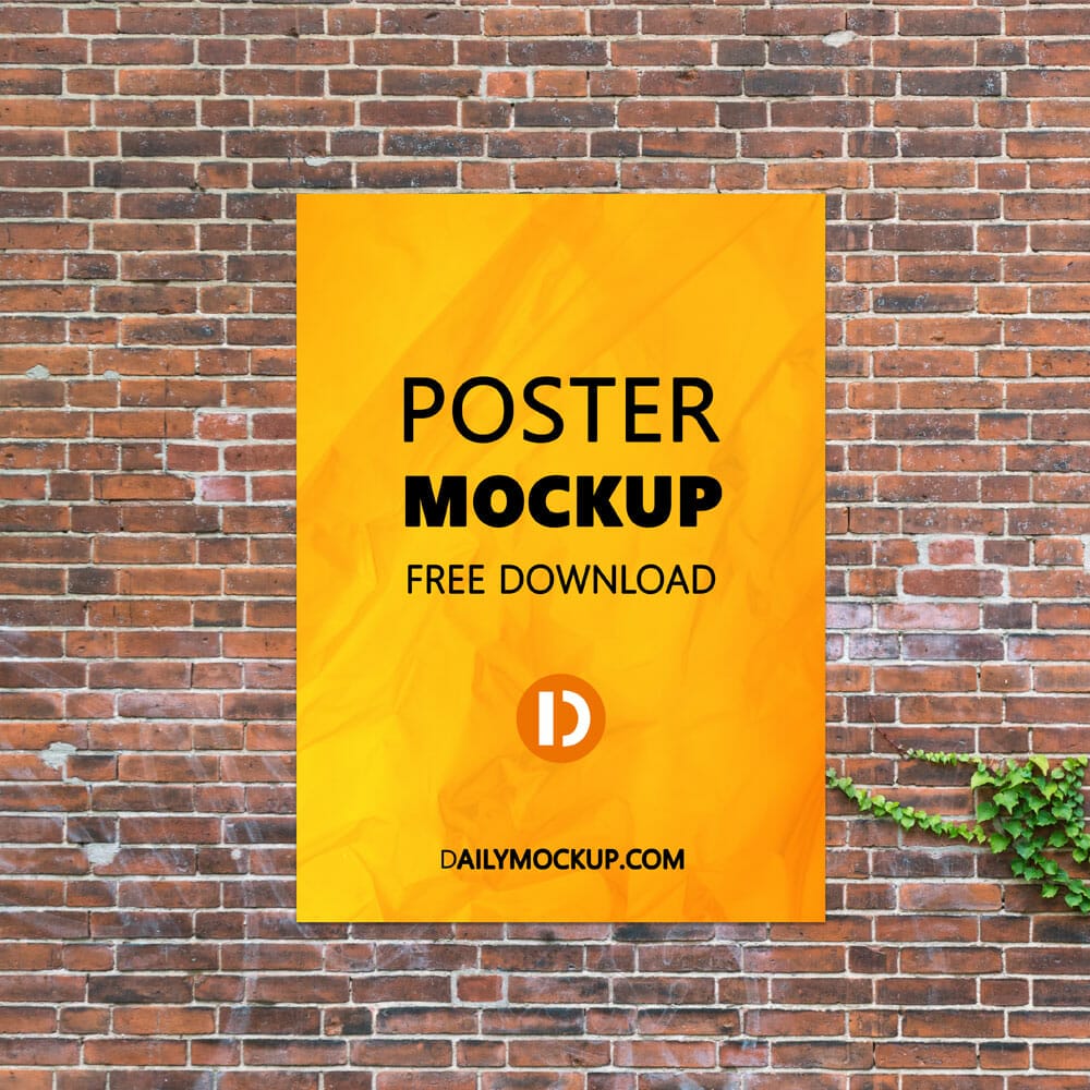 Wall Poster Mockup Free PSD