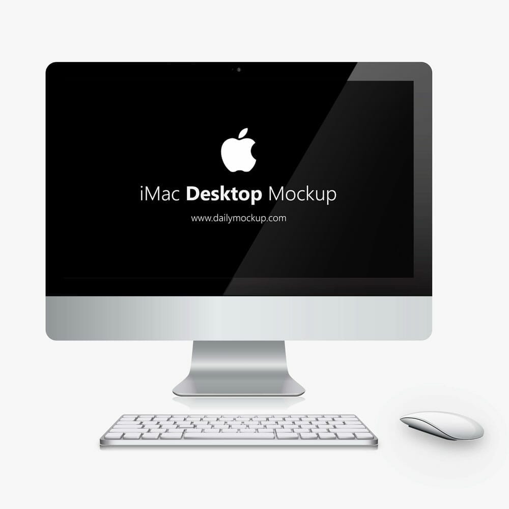iMac Desktop Mockup Free PSD