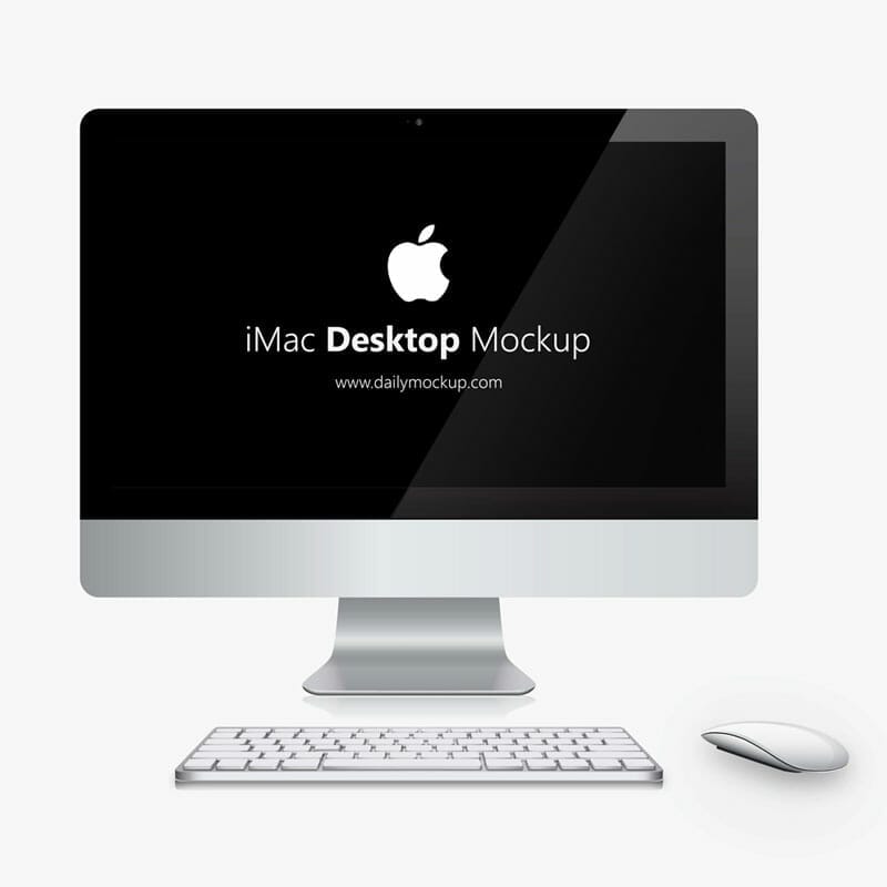 iMac Desktop Mockup Free PSD