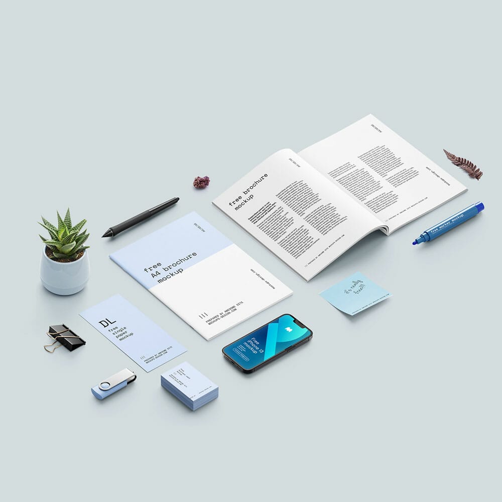A4 Brochure Scene Creator Mockup