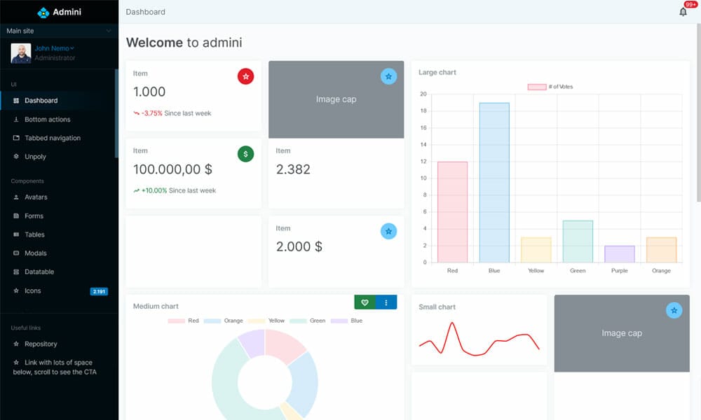 Admini - Minimalistic Bootstrap 5 Admin Panel
