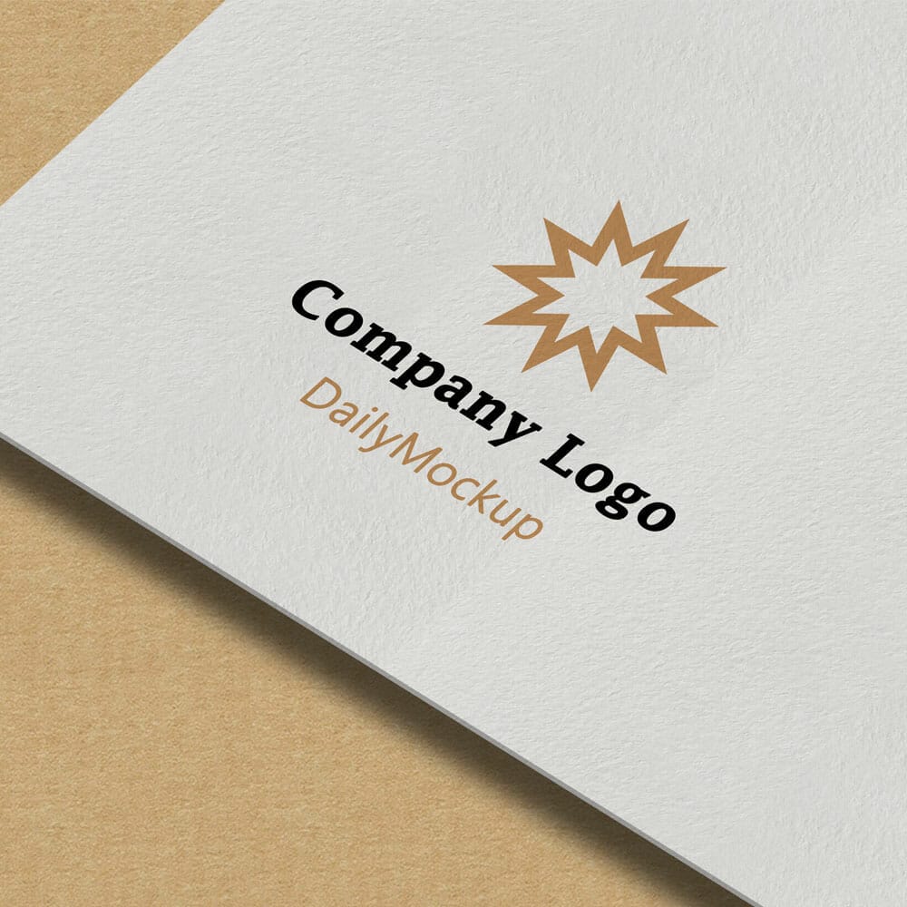 Company Logo Mockup On Paper Texture