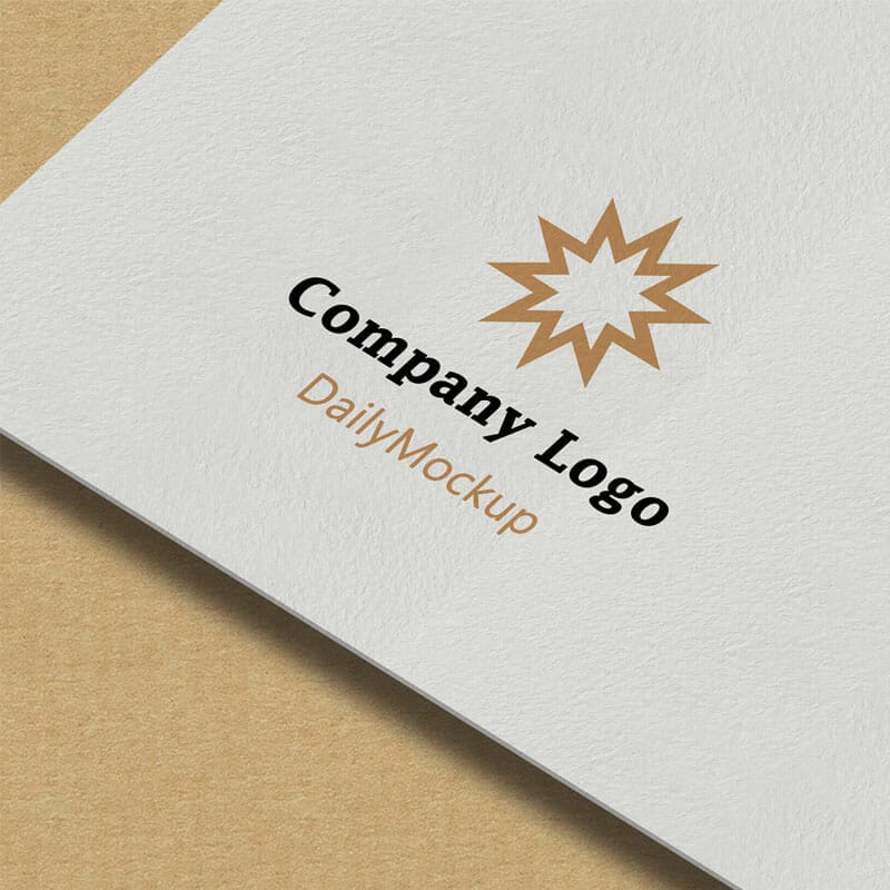 Company Logo Mockup On Paper Texture