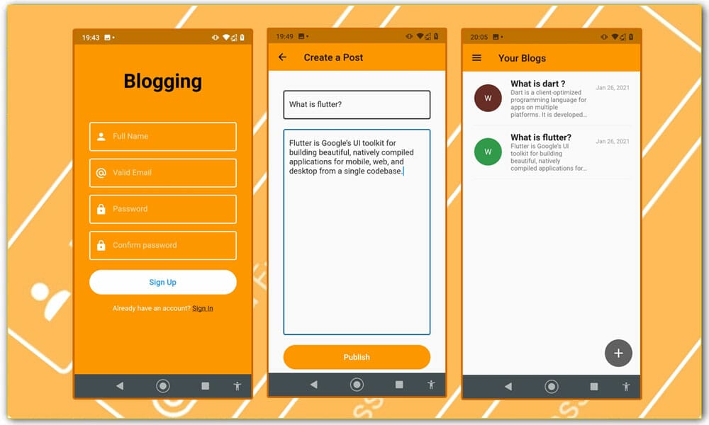 Flutter Blogging App Template