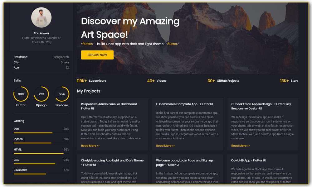 50+ Best Flutter Templates For Free » CSS Author