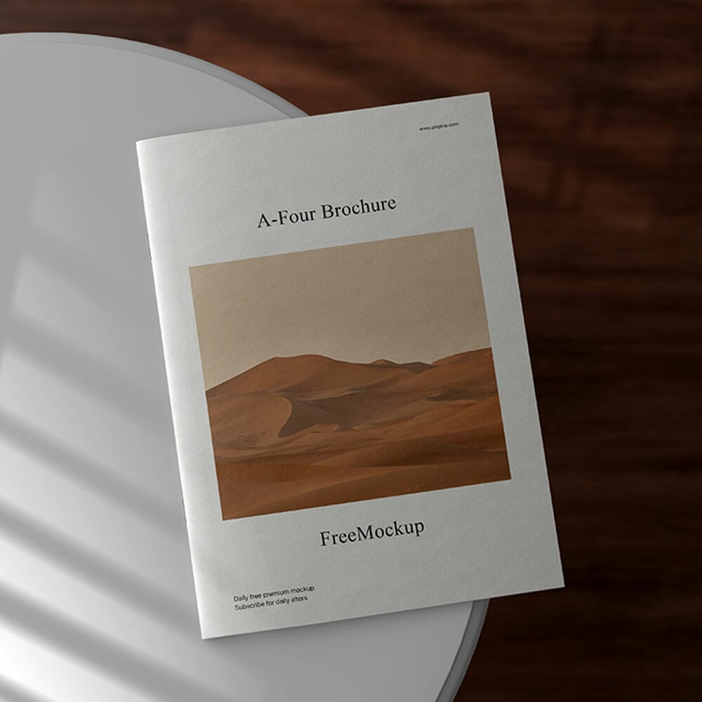 Free A4 Brochure PSD Mockup