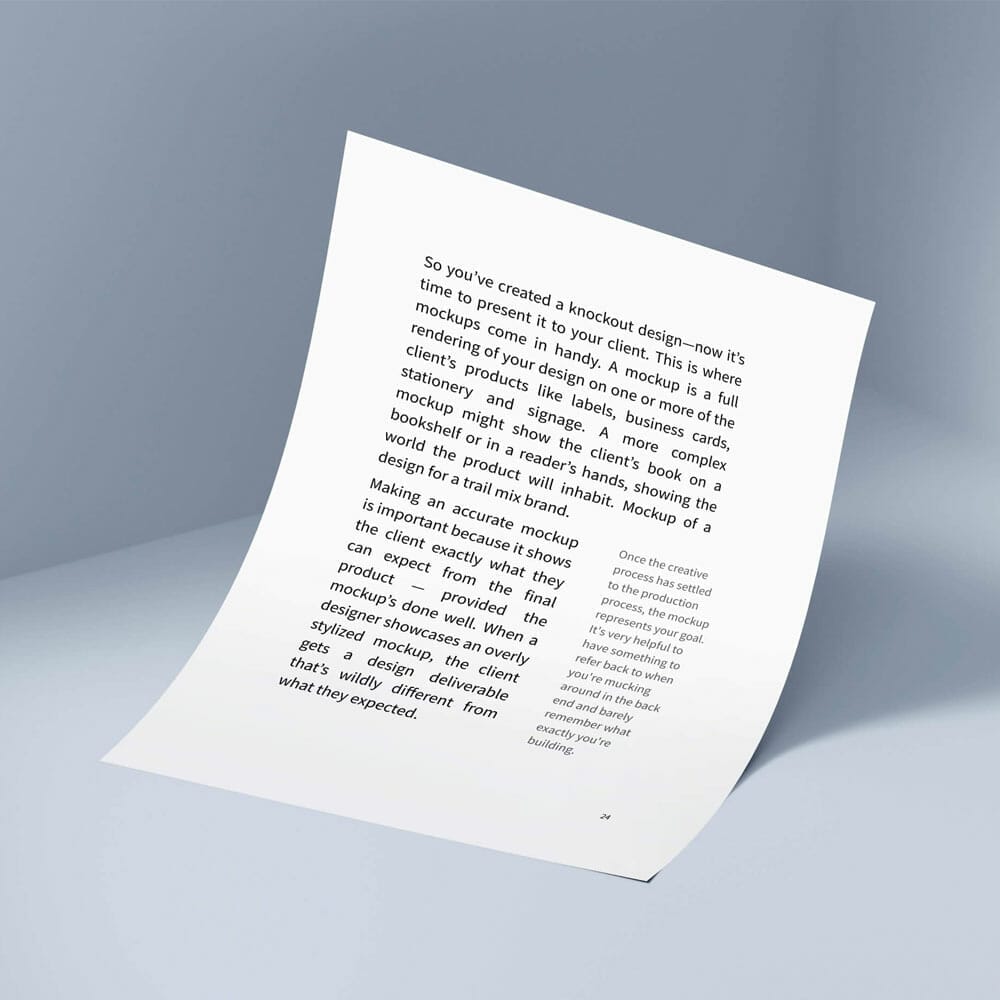 Free A4 Paper PSD Mockup