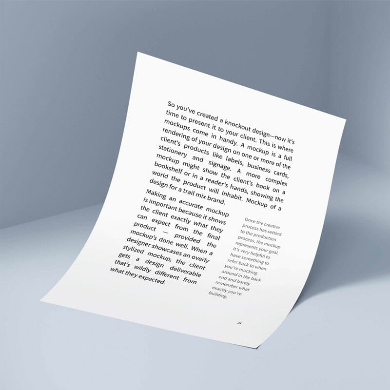 Free A4 Paper PSD Mockup