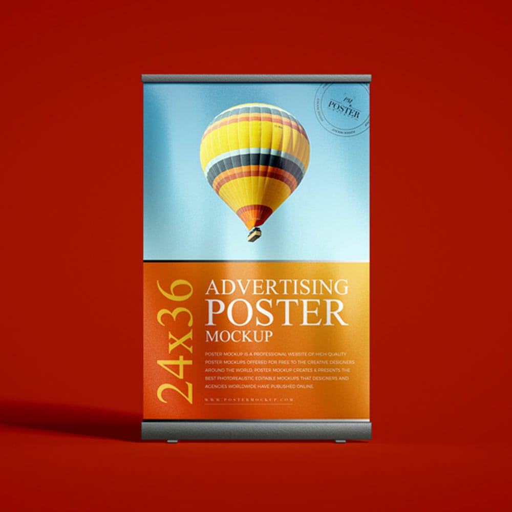 Free 24×36 Advertising Display Poster Mockup