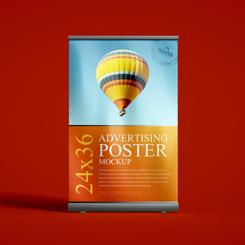 Free 24×36 Advertising Display Poster Mockup