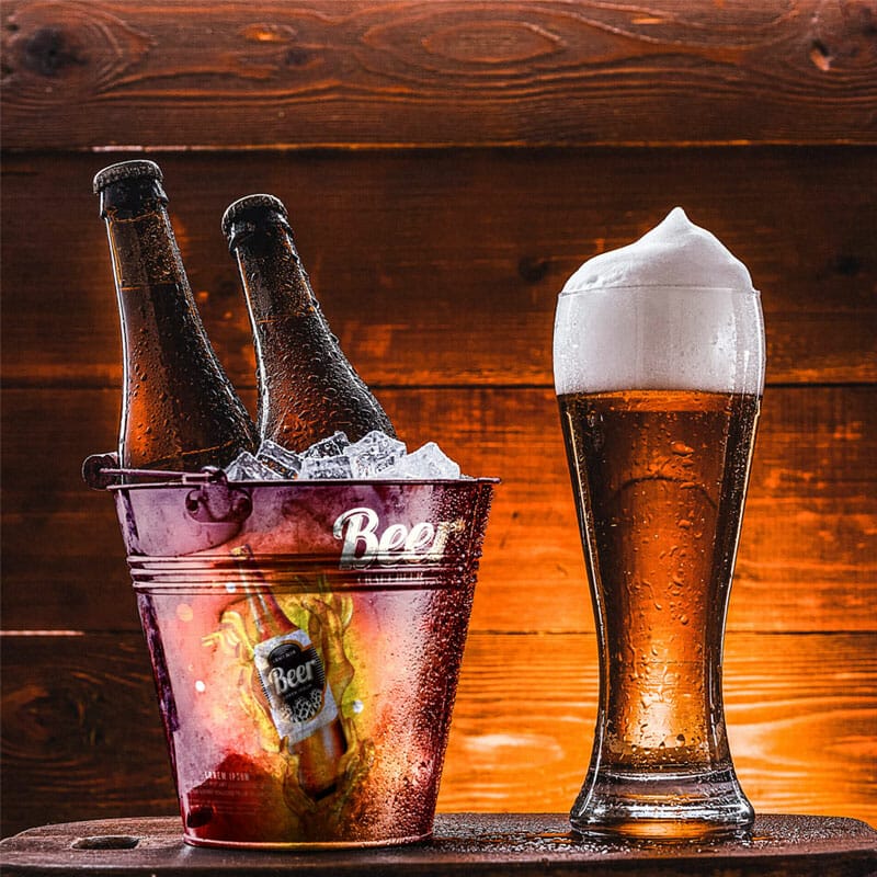 Free Beer Bucket Mockup PSD Template