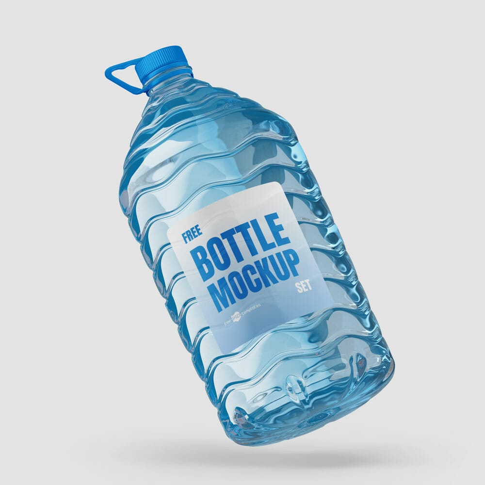 Free Big Plastic Bottle Mockup Set