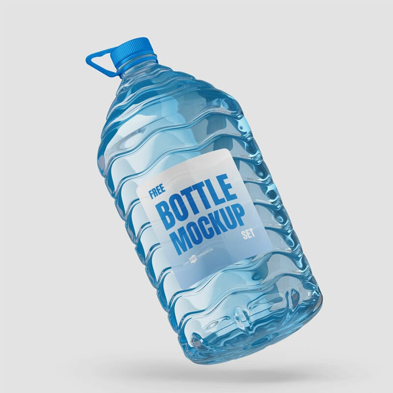 Free Big Plastic Bottle Mockup Set