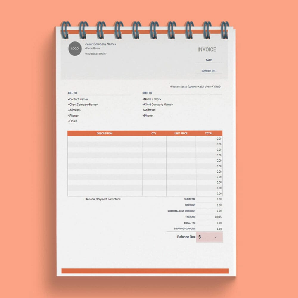 Free Bill Mockup PSD Template