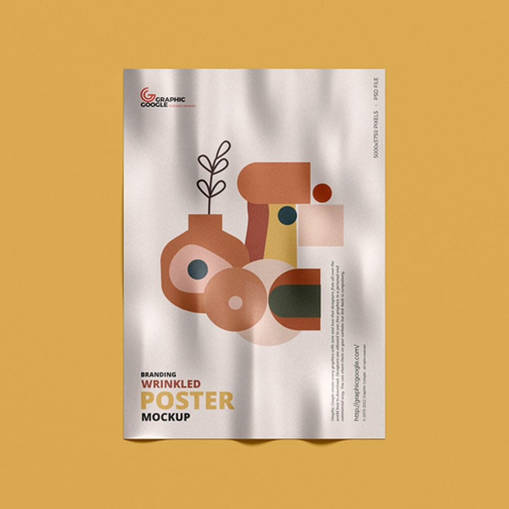 Free Branding Wrinkled Poster Mockup