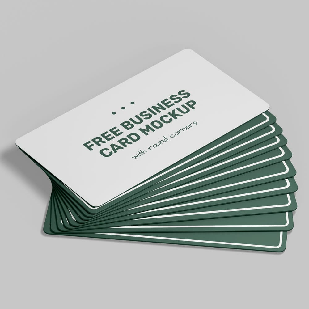 Free Business Card Mockup With Round Corners