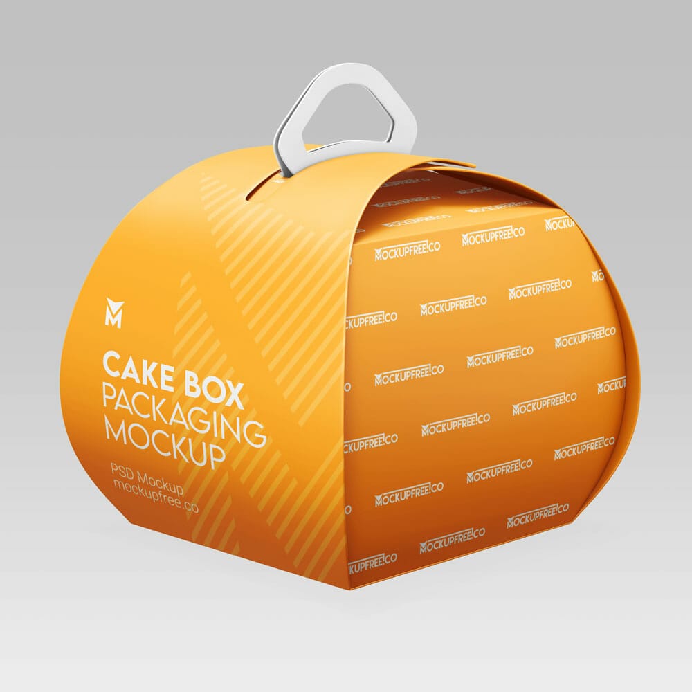Free Cake Box Packaging Mockup