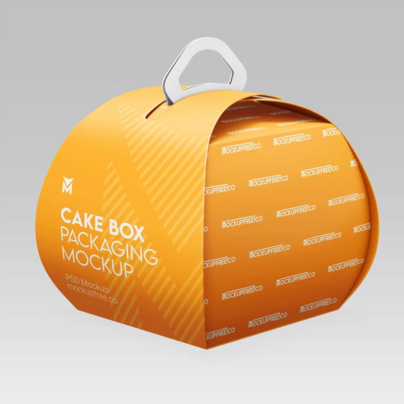 Free Cake Box Packaging Mockup