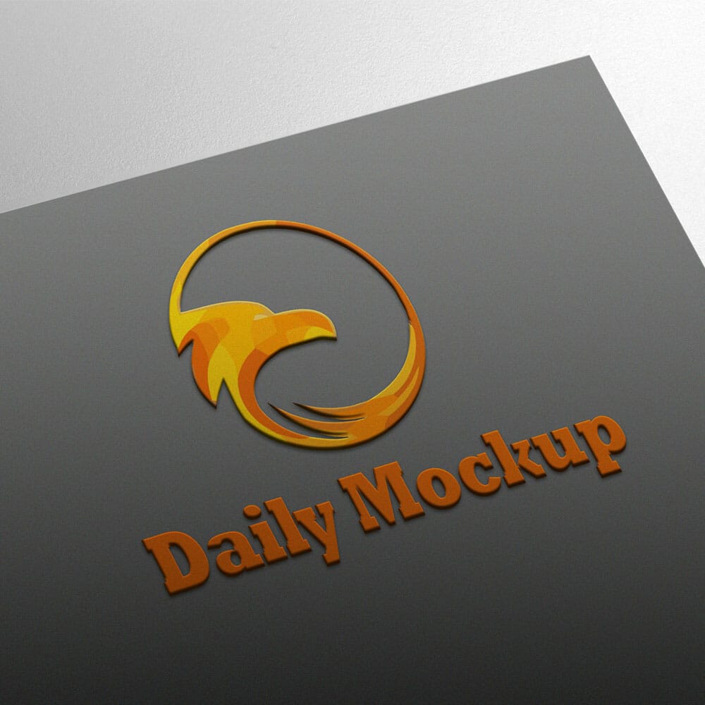 Free Card Embossed Logo Mock-up