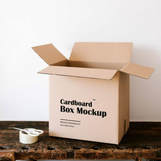 Free Cardboard Box Mockup » CSS Author